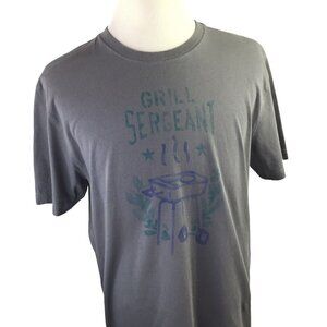 Grill Sergeant Life is Good Tee T Shirt Men's Size L Gray Short Sleeve Crusher